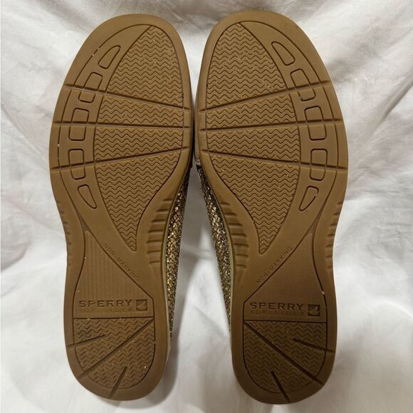 Sperry size 8 Women's angelfish Brown and Gold boat shoe Loafers - Picture 3 of 13